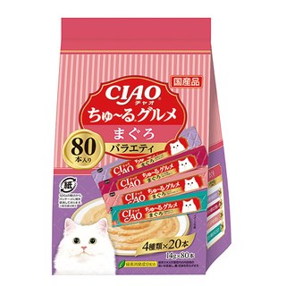 이나바 챠오츄르 버라이어티 짜먹는 간식 80p, 참치, 1120g, 1개