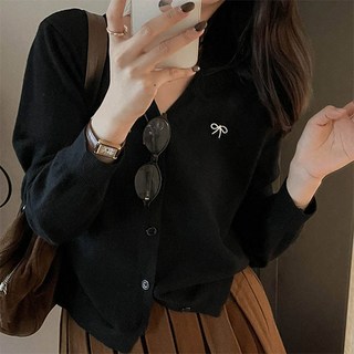 앤드스타일 여성용 발렛 브이리본 니트 긴팔 가디건 264291