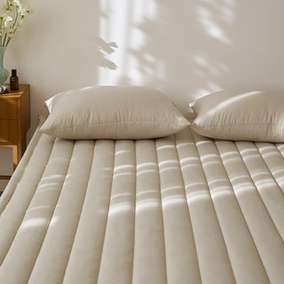 Maatila Choux Cream系列 膨鬆超細纖維鬆緊帶式床墊 雙人(150*200cm) 杏色, 雙人 150*200cm