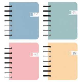 Toktokfancy CMYK 彩色左翻筆記本 120張, 4個, 藍色、薄荷色、粉色、黃色