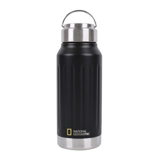 NATIONAL GEOGRAPHIC 國家地理 雙層不鏽鋼提把保溫瓶, 黑色, 530ml, 1個