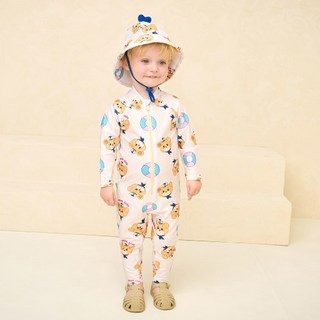 밀크마일 아동용 마린베어래쉬가드스윔수트 플랩캡 세트