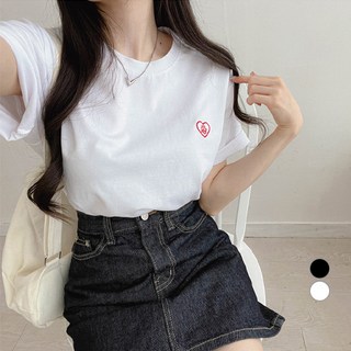 Milkybutter 女款LOVE刺繡短袖T恤