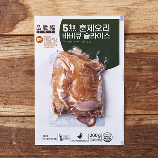 품애복 5무 훈제 오리 슬라이스, 200g, 1개