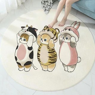 MA 아기고양이 캐릭터 원형 러그로 문제 해결하기