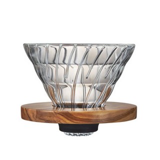 HARIO 好璃奧 玻璃濾杯 V60橄欖木 02 1~4杯, VDG-02-OV, 1個