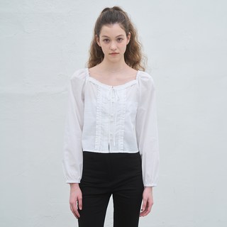 벰버 FRILL POINT SQUARE NECK 블라우스