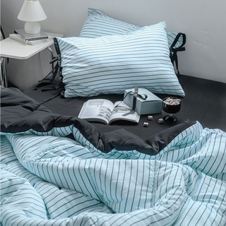 프레피 스트라이프 차렵 이불패드 세트