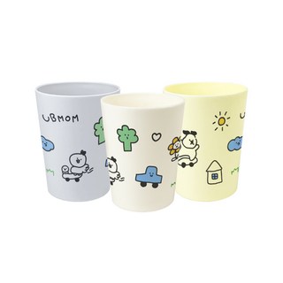 UBMOM 日常水杯 3 件套, 米色、黃色、灰色, 1組