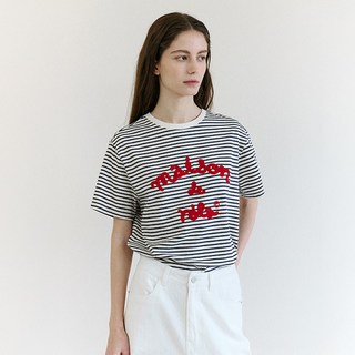 rolarola 女款STRIPE MAISON DE ROLA EMBROIDERY短袖T恤