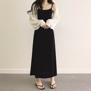 위드후이린 여성용 줄라이 볼레로 가디건 + 원피스 세트