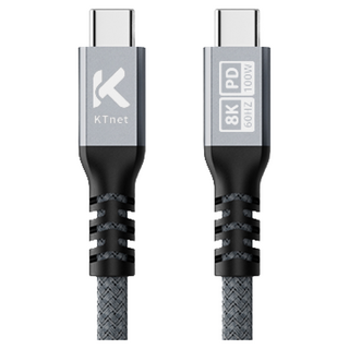 KTnet 廣鐸 高速影音充傳線 8K 60Hz, 40Gbps極速傳輸, PD 100W, 1.5m, G77E USB4 100W-40G-8K, 1個