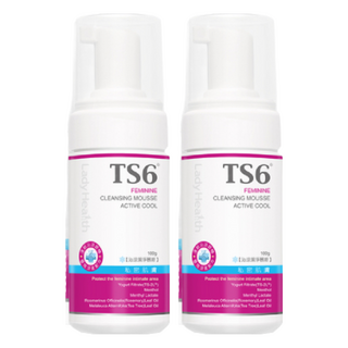 TS6 護一生 沁涼潔淨慕斯, 雙效薄荷涼感, TS-2L益菌精華, 私密肌膚專用, 100g, 2瓶