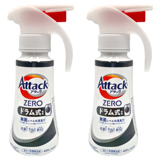 Attack 一匙靈 zero洗衣精 滾筒用 按壓式, 無髒污/無異味/無殘留, 高效潔淨力, 400g, 2瓶