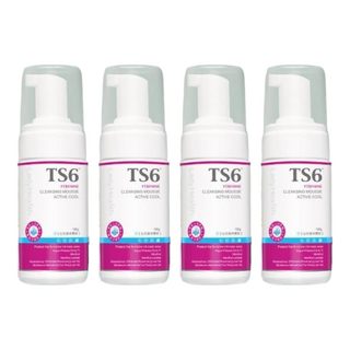 TS6 護一生 沁涼潔淨慕斯, 雙效薄荷涼感, TS-2L益菌精華, 私密肌膚專用, 100g, 4瓶