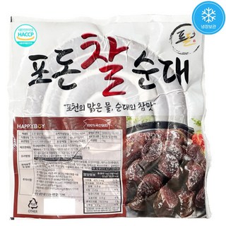 포돈 찰 순대 1kg 포천 맑은물 신선한 재료로 맛있게 냉장 HACCP, 1개