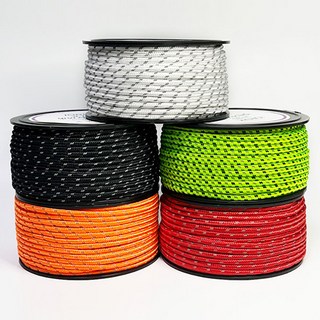 IORDIZ 텐트 타프 빛반사 스트링 5mm x 50M, [블랙] 5mmX50M