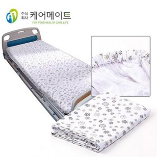케어메이트 병원용 침대 커버 환자용 면시트 (밴드형), 1개