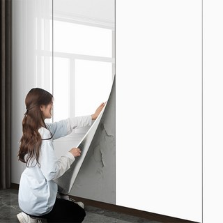 원트두 데코타일 붙이는 타일 시트지 고광택 방수 폼블럭 대리석 벽지 60x300cm 2P, 화이트