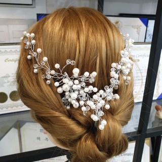 웨딩소품 브라이덜샤워 헤어 신부 악세사리