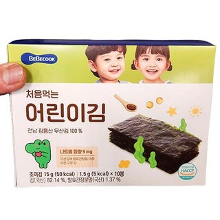 베베쿡 처음먹는 어린이 김 1.5g X 10개입 x 1개, 15g