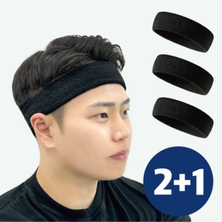 아우솔 남녀공용 스포츠 헤어밴드 러닝 운동 땀흡수 헤드밴드, 1세트, A_블랙 3개
