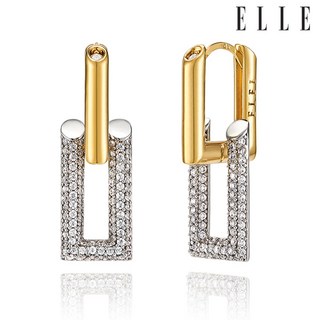 [엘르주얼리] Urban 14K 블링 콤비 원터치 귀걸이 (gold pin) ELGPEE399