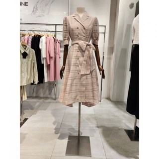 모조에스핀 카라넥 더블 버튼 플레어원피스 S252MSE017