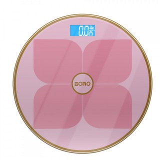 가정용 스마트 전자 체중계 체지방 체성분 측정기 디지털 LCD 정확한 충전식 무게 측정 편리한 사용 모던한 디자인 홈트 부모님 선물용, 1개, 체중계 배터리형, 28 원형 네잎 클로버 LCD 핑크