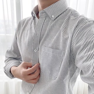 스타일리브 남성용 긴팔 스트라이프 옥스포드 셔츠 – 캐주얼 그래픽 디자인 스타일리브 남성용 긴팔 스트라이프 옥스포드 셔츠 – 캐주얼 그래픽 디자인