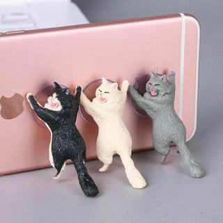 범용 귀여운 스탠드모니터 고양이 휴대폰 거치대 스러운 브래킷 태블릿 책상 자동차 스탠드, yellow
