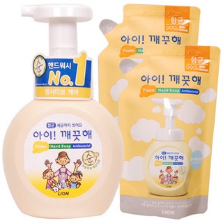 아이깨끗해 핸드워시 순 250ml + 200ml x 2p 세트, 1세트