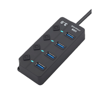 도코니 USB 3.0 4구허브 4포트 LED 전원 무전원겸용, 3개