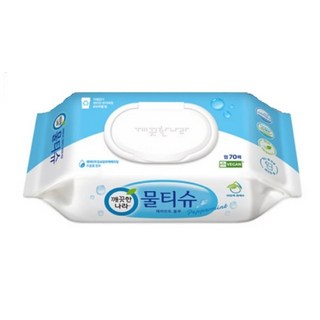 [파이브온] 깨끗한나라 페퍼민트 물티슈 캡형 70매 10팩, 10개