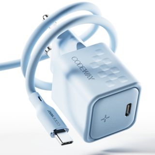 코드웨이 C타입 30W 초고속 충전기 + 60W C to C 1.8m 케이블, 1세트, 아이스 블루