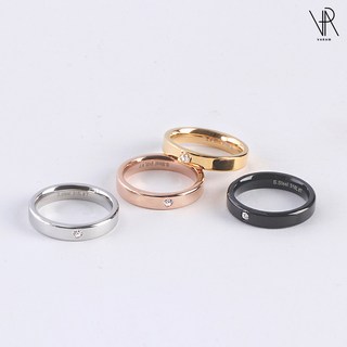 VARAM 써지컬316L스틸 4mm 보석 우정링 커플링 큐빅반지