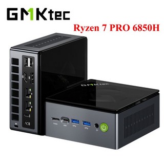 GMKtec 데스크톱 게임 컴퓨터 M7 Ryzen 7 Pro 6850H PC 윈도우 11 DDR5 16GB 500GB Nvme SSD WIFI6 BT5.2, 02 NO RAM NO SSD NO OS, 01 EU, 01 CHINA, 1개