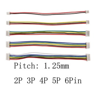 키보드스킨 마이크로 JST 1.25mm 와이어 케이블 전선가리개 커넥터 피치 1.25mm 2P 3P 4P 5P 6 핀 암에서 암 플 전자 와이어 커넥터 20 10 5 개, [01] 10Pcs, [01] 2Pin, [03] 20CM, 5개
