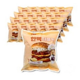 한맥 더블버거 210g 20봉 직화그릴패티 매점 햄버거, 20개 대표 이미지 - 편의점 햄버거 추천