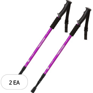 오가니코 3단 초경량 스트레이트 알루미늄 등산 스틱 2p, 퍼플, 2개