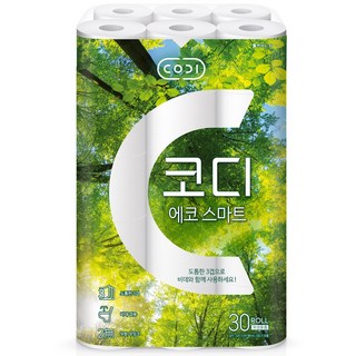 코디 3겹 에코 스마트 롤화장지, 22m, 30개입, 2개