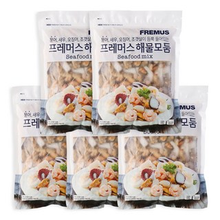 맛꾼 [정품] HACCP인증 깔끔하고 간편한 해물 5종 믹스 해물 모듬 600g, 5개