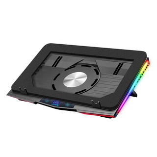 COOLCOLD 신형 밀폐형 RGB 게이밍 노트북 쿨러 거치대 초강력 방열, 1개, 블랙