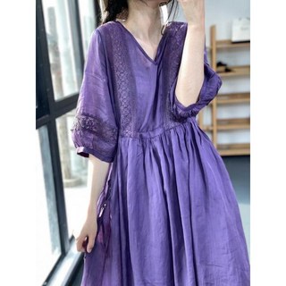 블랙 브이넥 이태리 dress 면 바캉스원피스 모시 원피스 여성롱린넨원피스 프리미엄 린넨