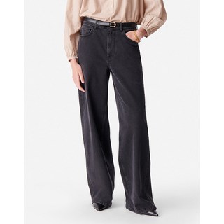 24FW 블랙 면혼방 와이드 데님팬츠 VIPA4F113BK