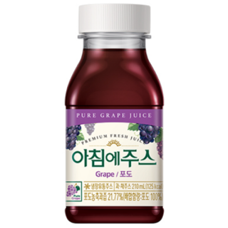서울우유 아침에주스 포도 210ml, 15개