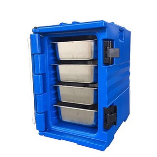 업소용 도시락박스 용기 보온 X 70x45x60cm 온도 배달 단일 32L 반찬통, 90리터 블루 휠 빈칸 4단 접시, 1개