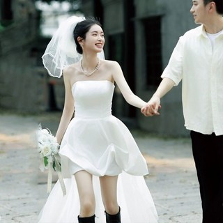 이뿜다오 프린세스 셀프 스냅 미니 숏 웨딩드레스