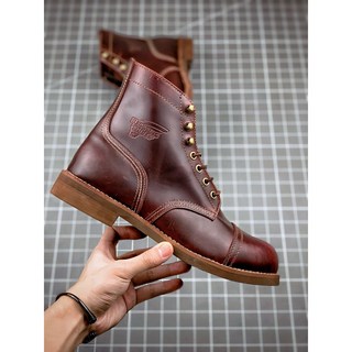 Red Wing 레드윙 내마모성 충격 흡수 미끄럼 방지 패션 트렌드 빈티지 영륜 쇼트 부츠 남성용