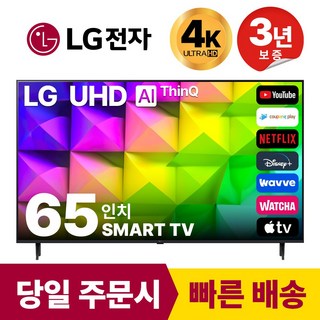 LG 65인치(165cm) 스마트 4K UHD TV 65UQ8000 국내 OTT 이용 가능, 방문설치, 벽걸이형